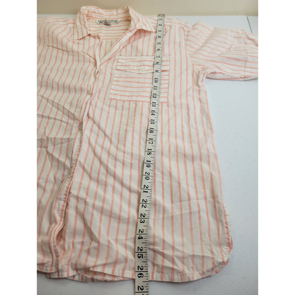 Vtg Melbourne 80s Classix Pink Gray Stripe Short Sleeve Button Shirt Womens Sz 6 - Picture 4 of 13